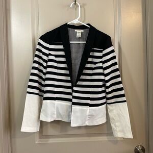 Black and White Striped Women's Blazer